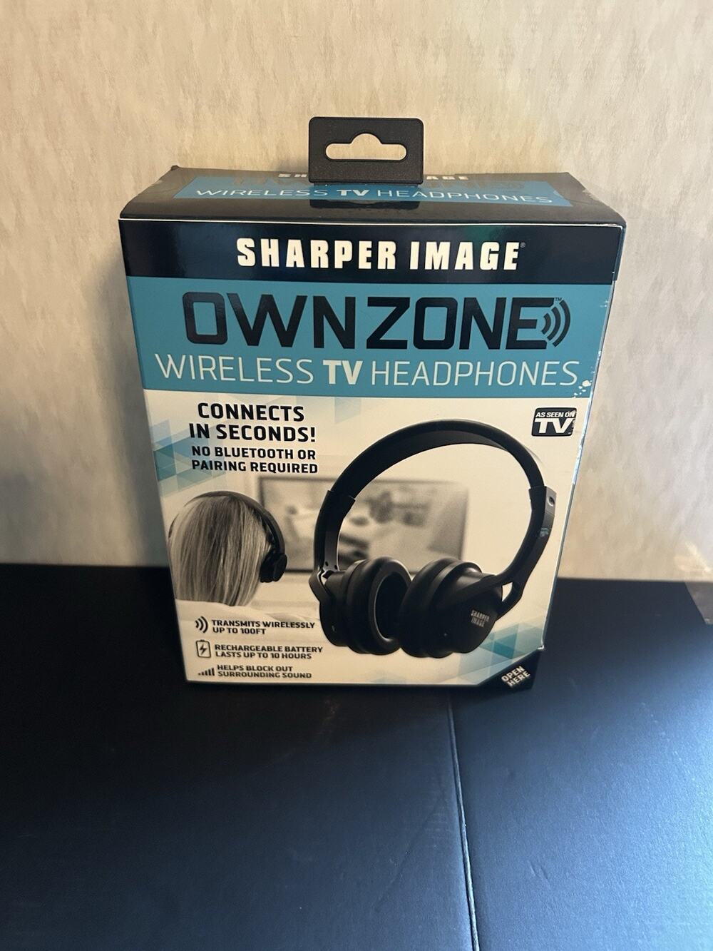 Sharper Image Own Zone Wireless TV Headphones Black, Transmits Up to 100 Ft.